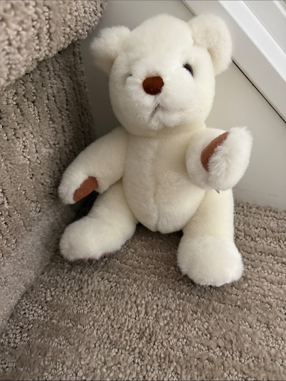 Gund Cream Plush Bear with Brown Stitching